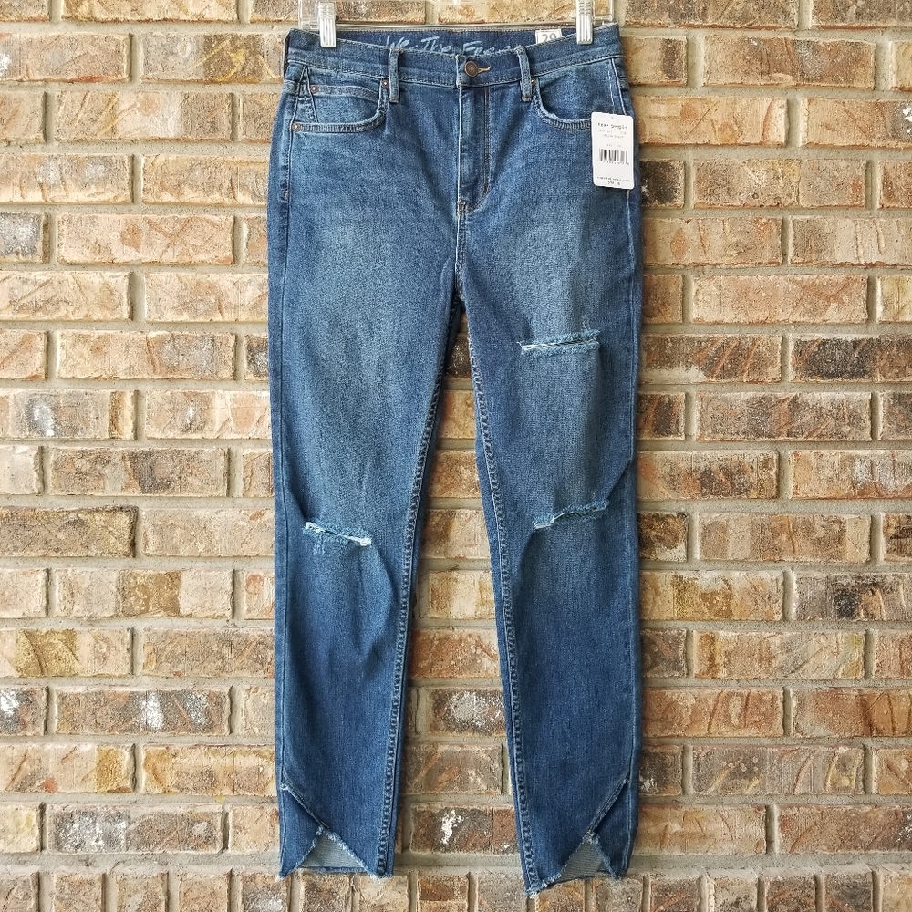 Free People Sunny Distressed Midrise Skinny Jeans